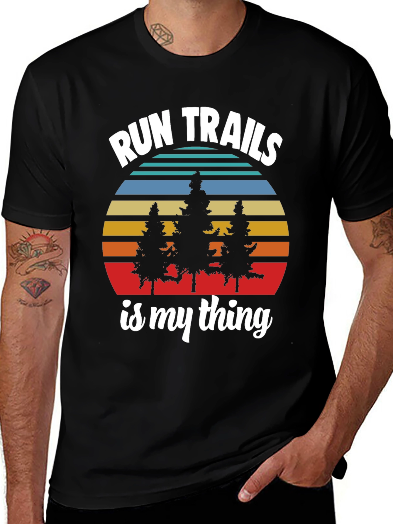 Run Trails Is My Thing Black T-Shirt
