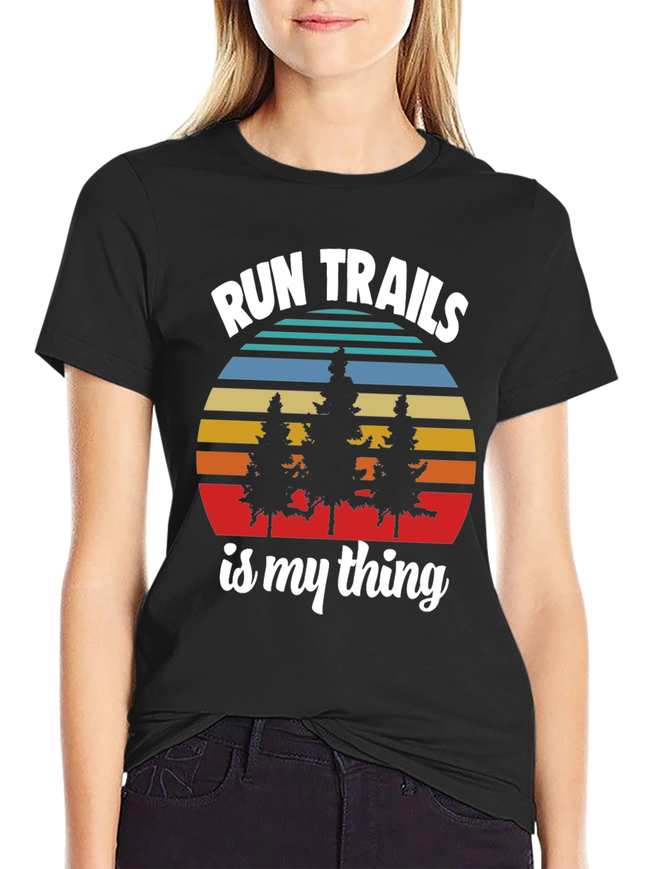 Run Trails Is My Thing Black T-Shirt