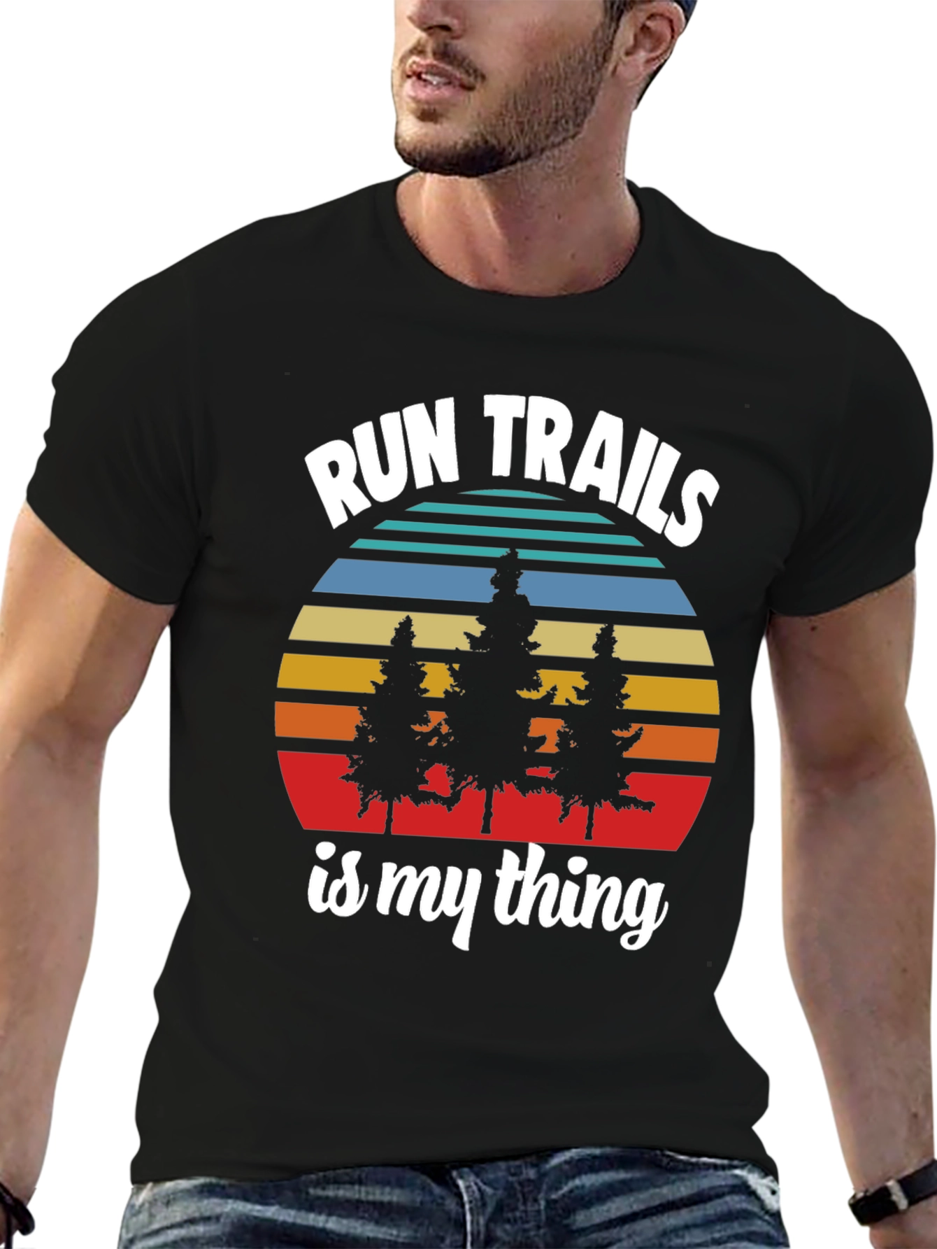 Run Trails Is My Thing Black T-Shirt