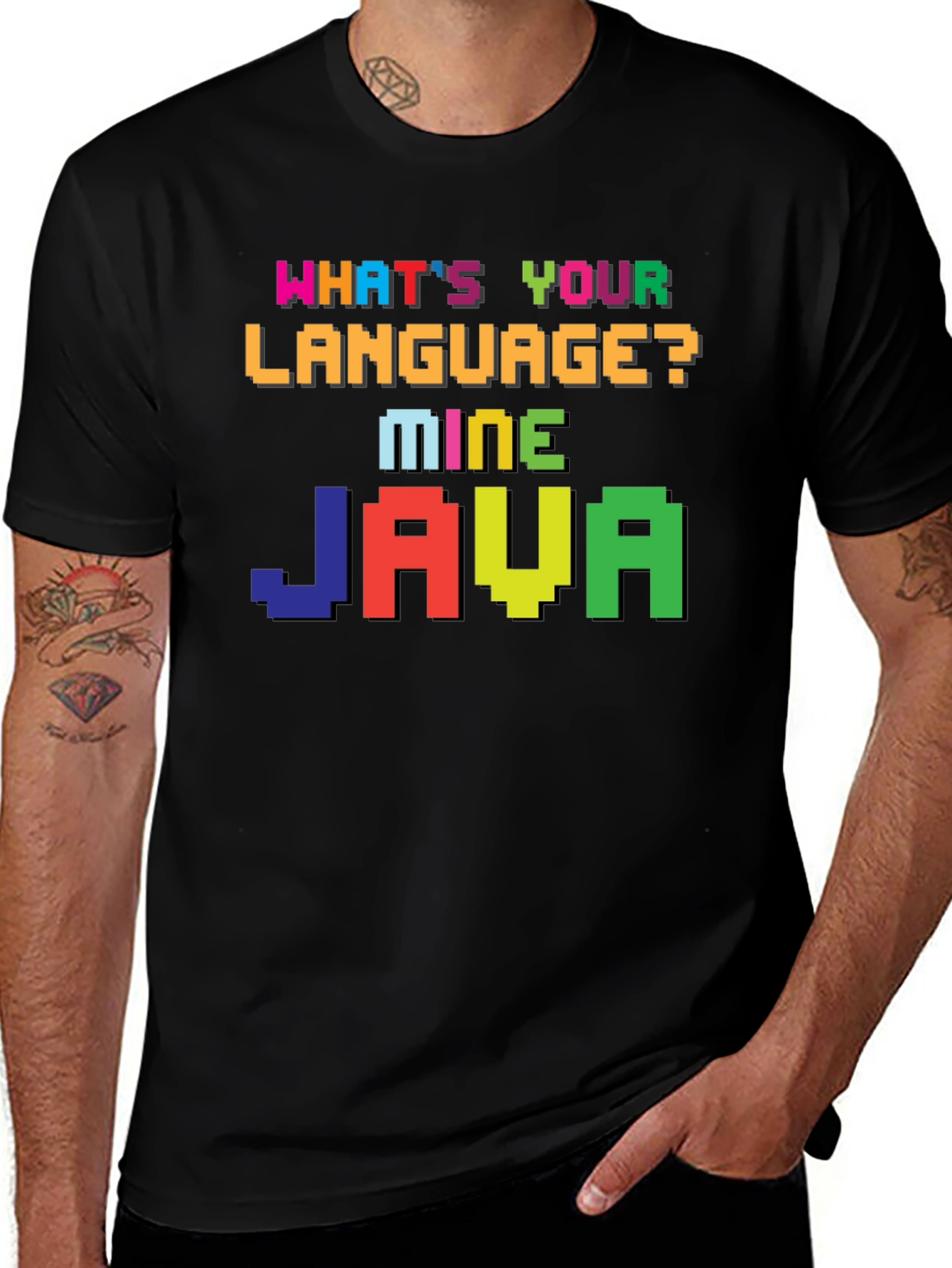 Whats Your Language? Mine Java T-Shirt Programmer Coder