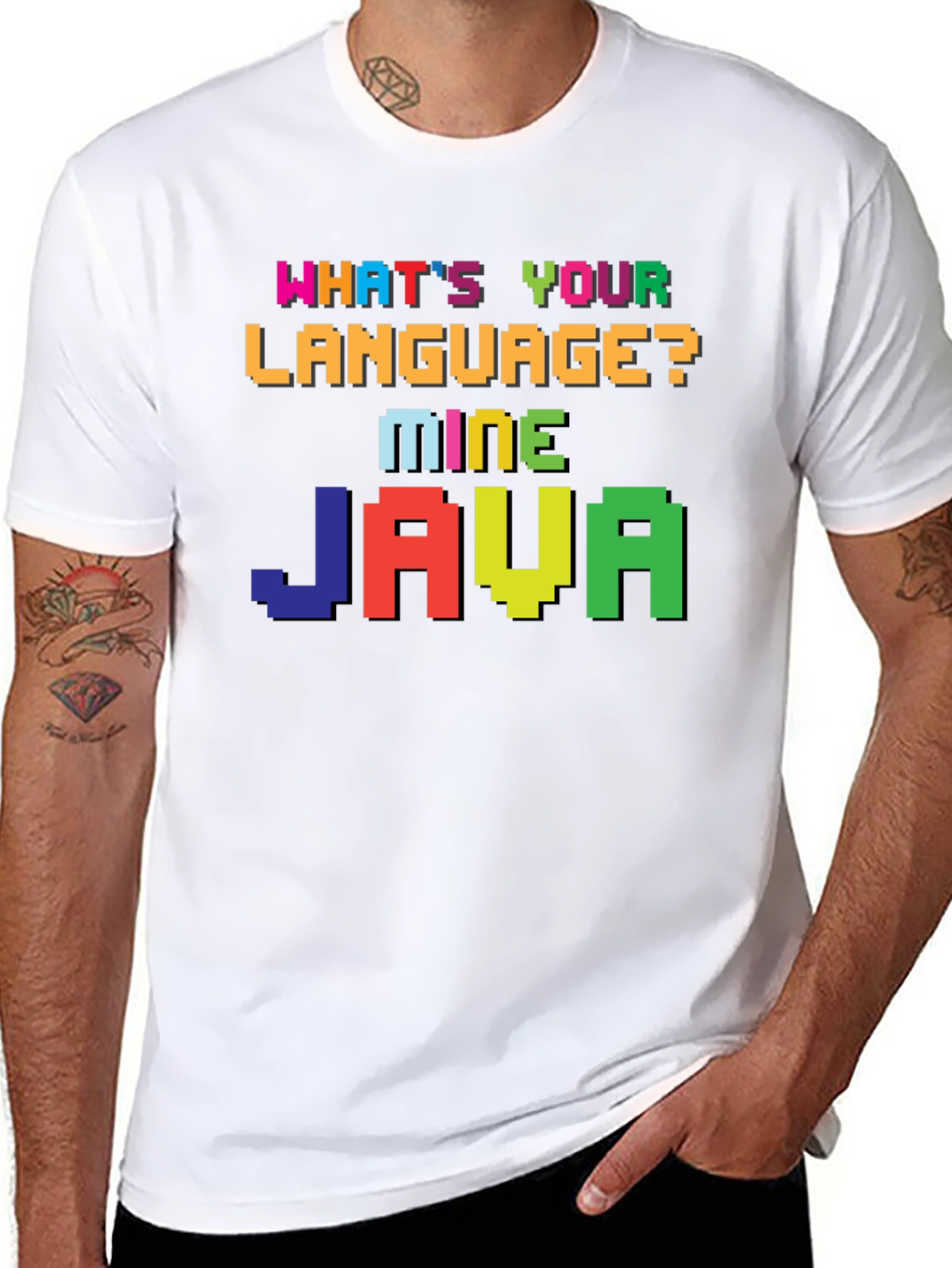 Whats Your Language? Mine Java T-Shirt Programmer Coder
