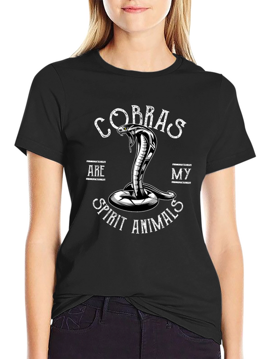 Cobra Spirit Animal Graphic Tee - Black