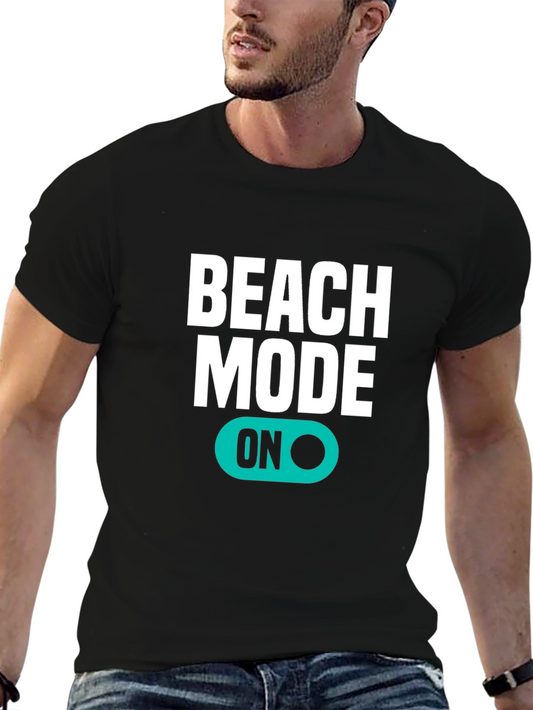 Beach Mode ON Black T-Shirt