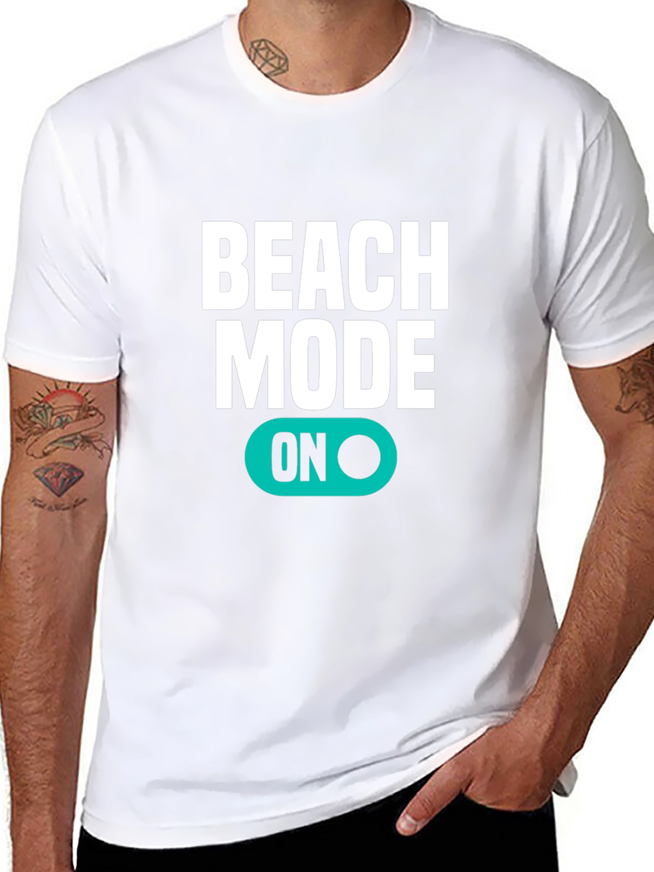 Beach Mode ON Black T-Shirt
