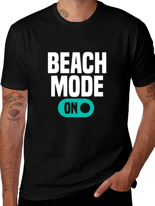 Beach Mode ON Black T-Shirt