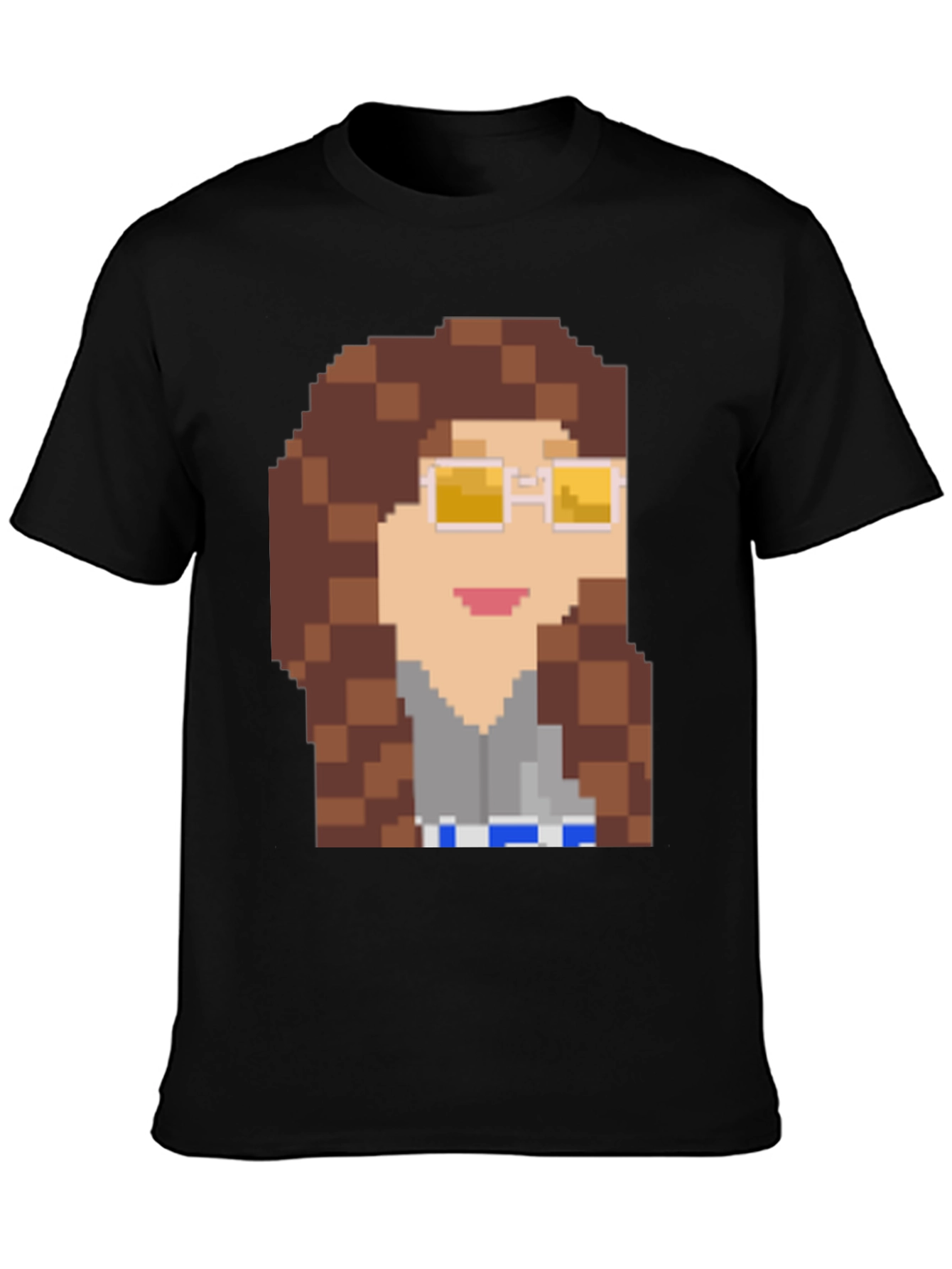 Pixelated Character Graphic T-Shirt - Retro Style
