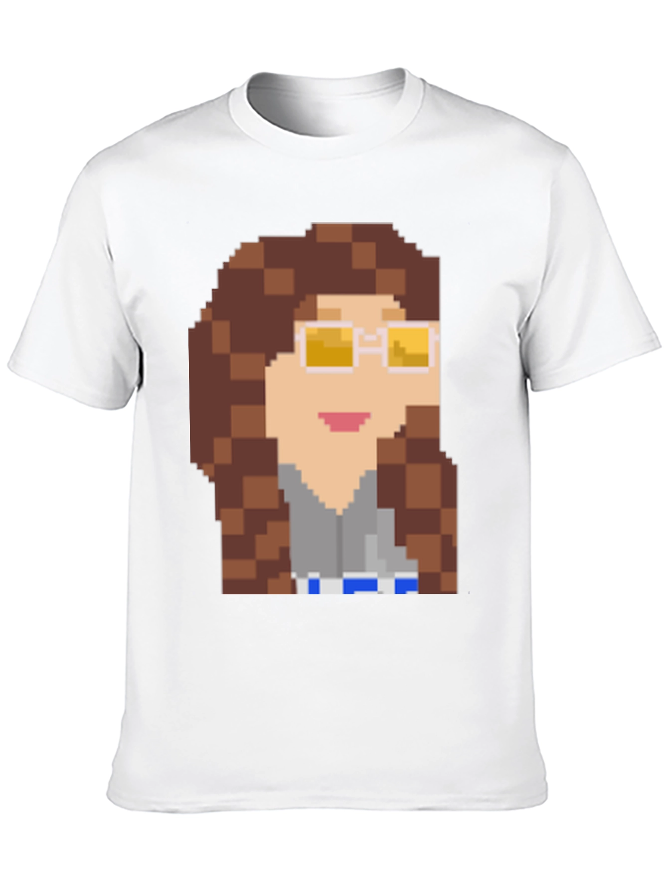 Pixelated Character Graphic T-Shirt - Retro Style