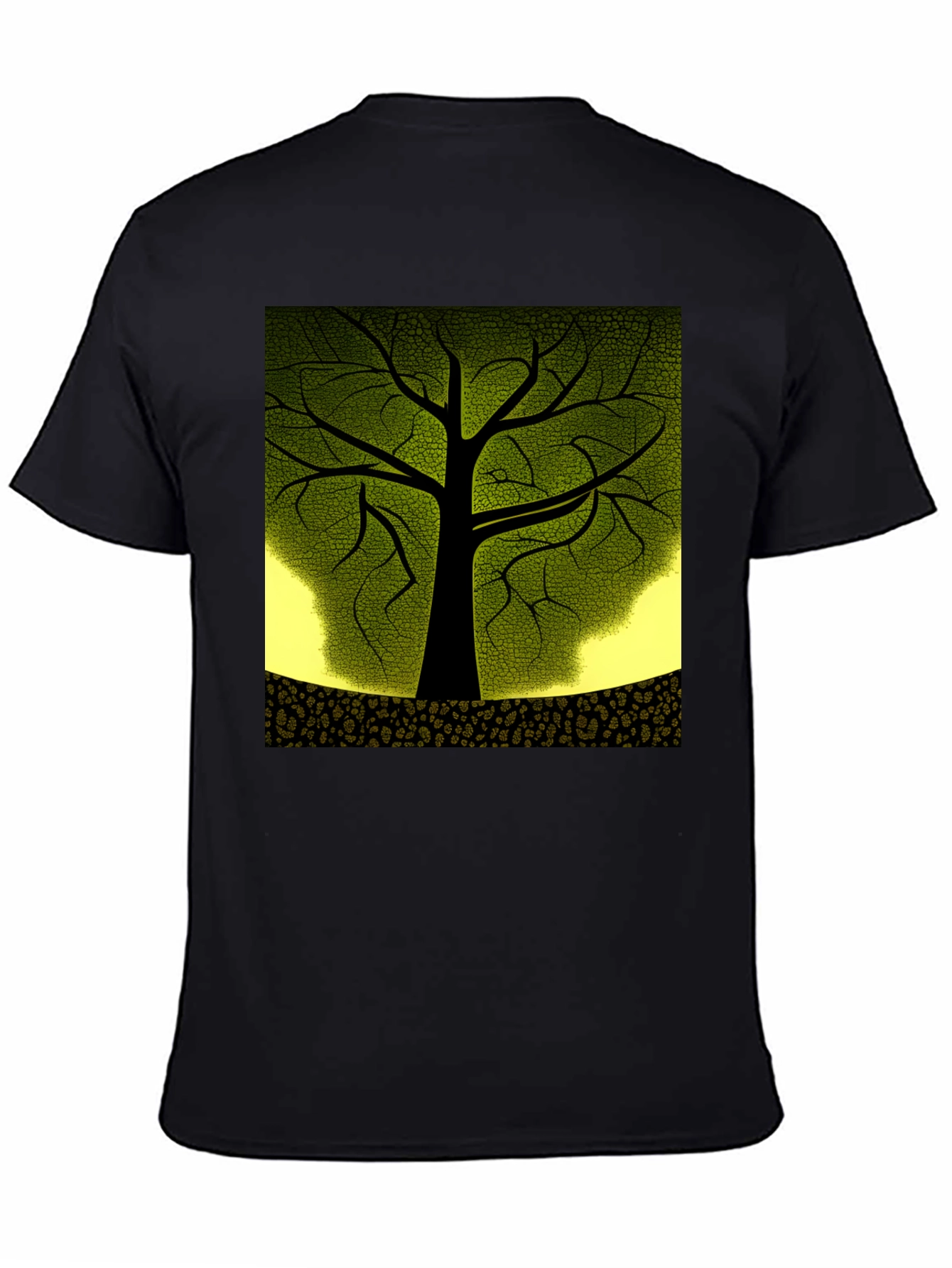 Nature Inspired Tree Graphic Black T-Shirt