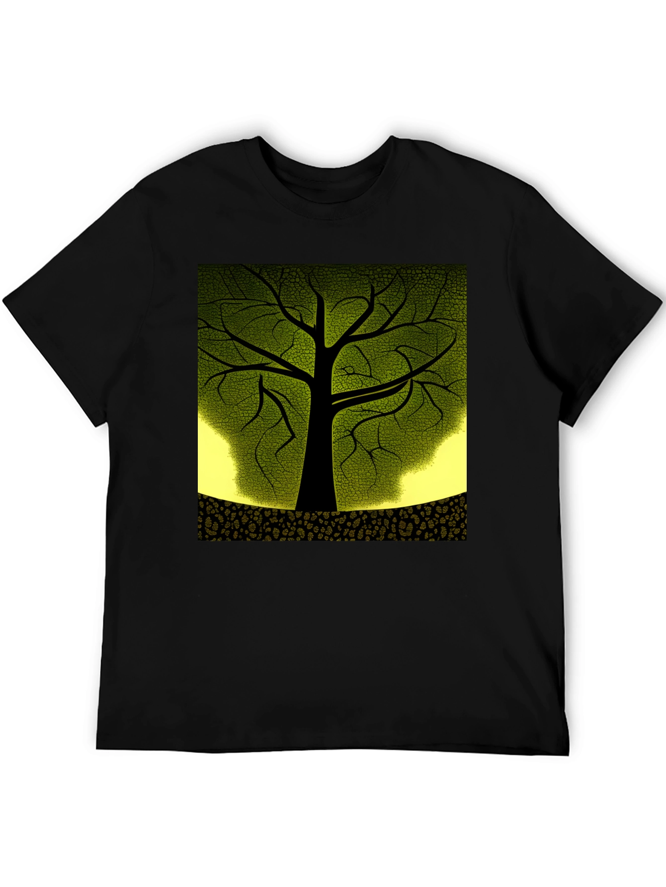 Nature Inspired Tree Graphic Black T-Shirt