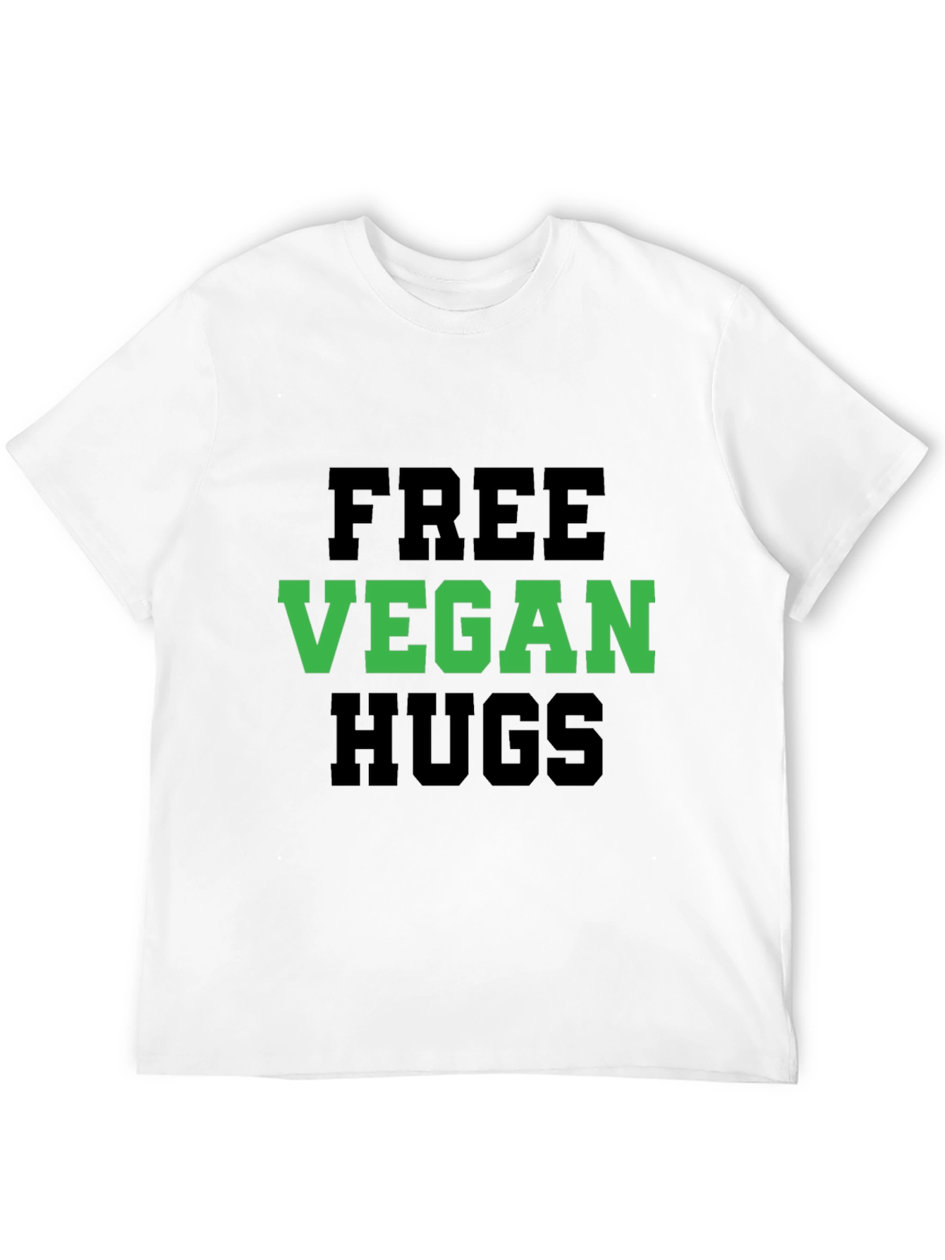 Vegan Hugs T-Shirt - Black Crew Neck Tee
