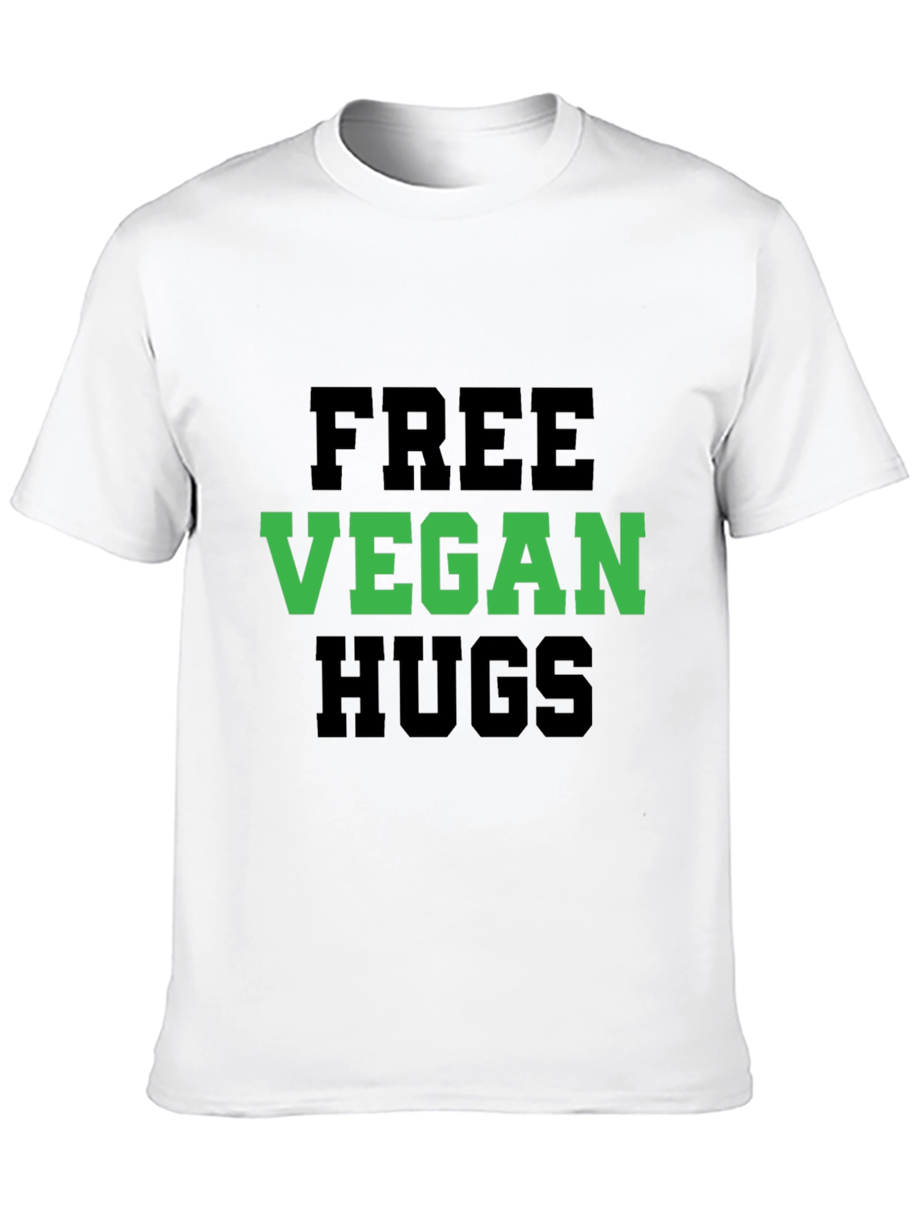 Vegan Hugs T-Shirt - Black Crew Neck Tee