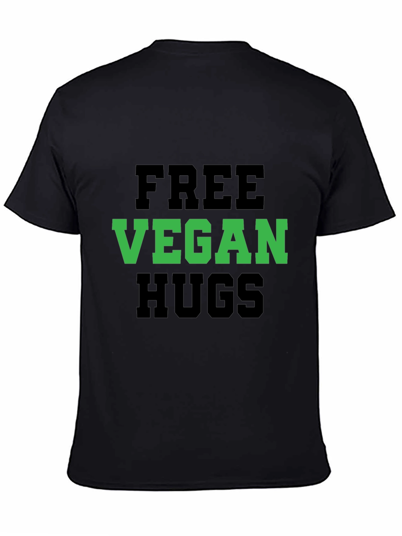 Vegan Hugs T-Shirt - Black Crew Neck Tee