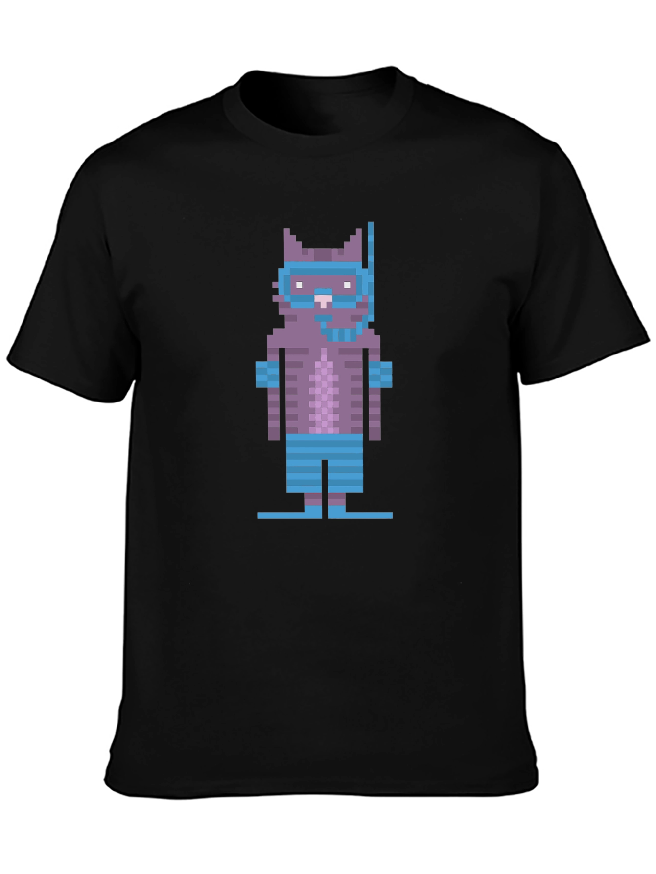 Pixel Cat Snorkel T-Shirt - Retro Gaming Style