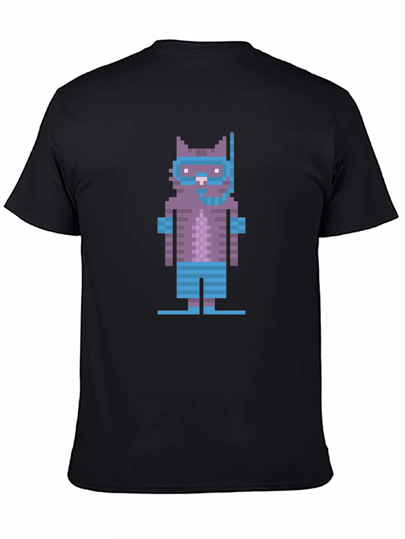 Pixel Cat Snorkel T-Shirt - Retro Gaming Style