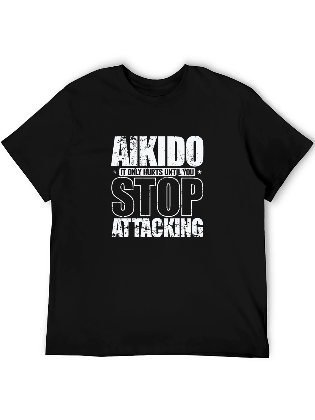 Aikido Stop Attacking Graphic Tee - Martial Arts Shirt