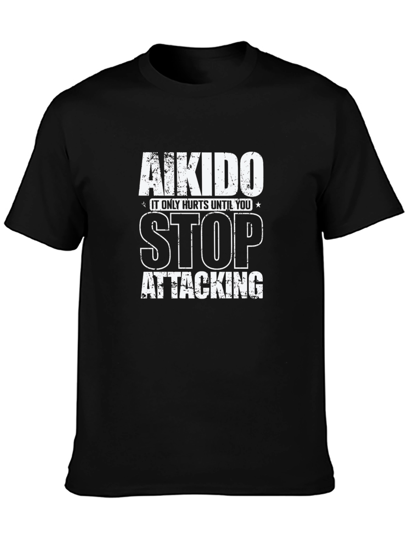Aikido Stop Attacking Graphic Tee - Martial Arts Shirt