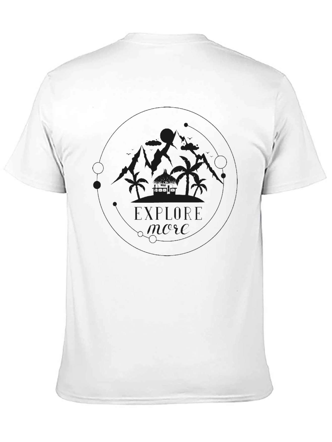 Mens Black Graphic Tee - Island Design