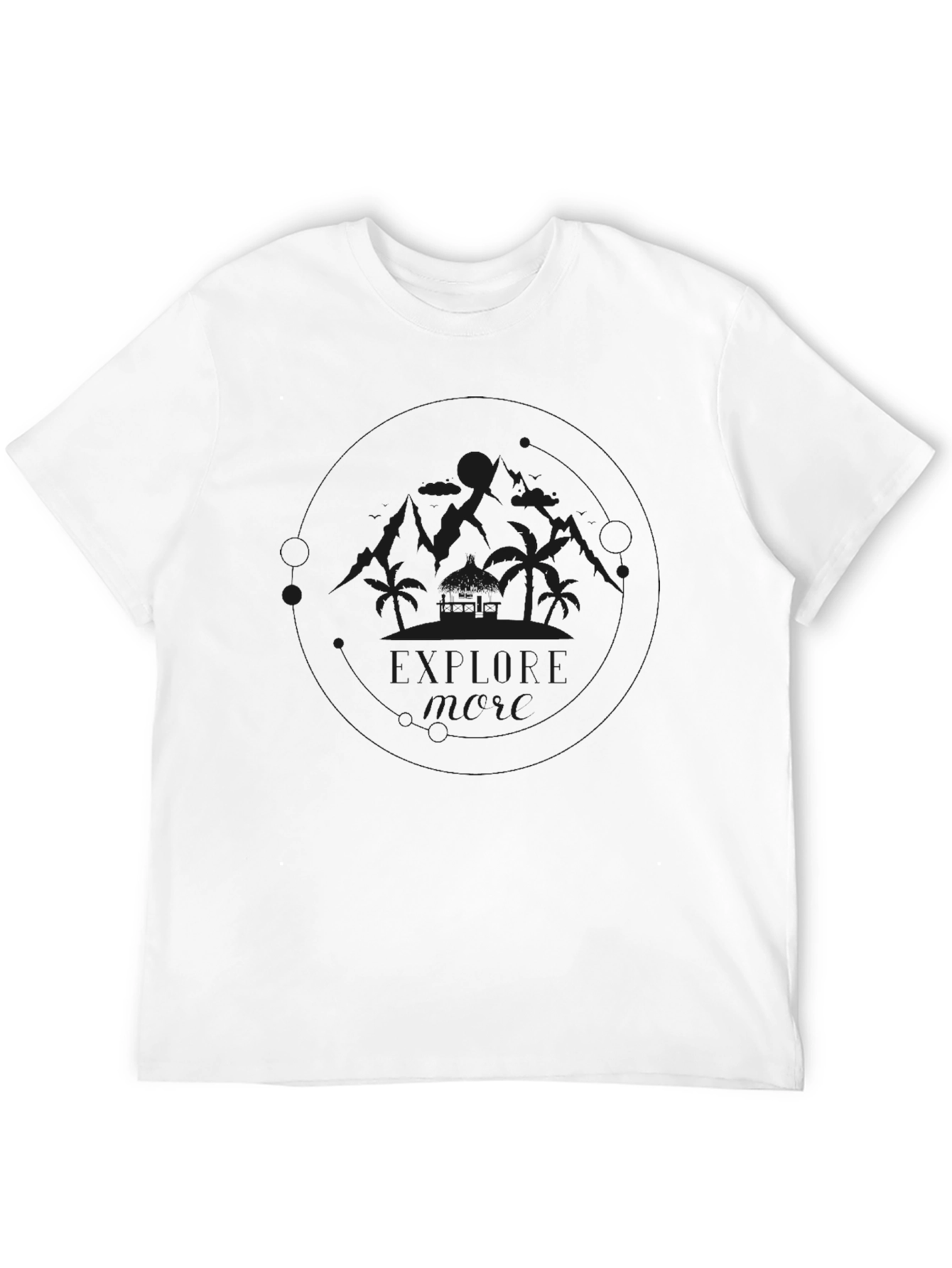 Mens Black Graphic Tee - Island Design