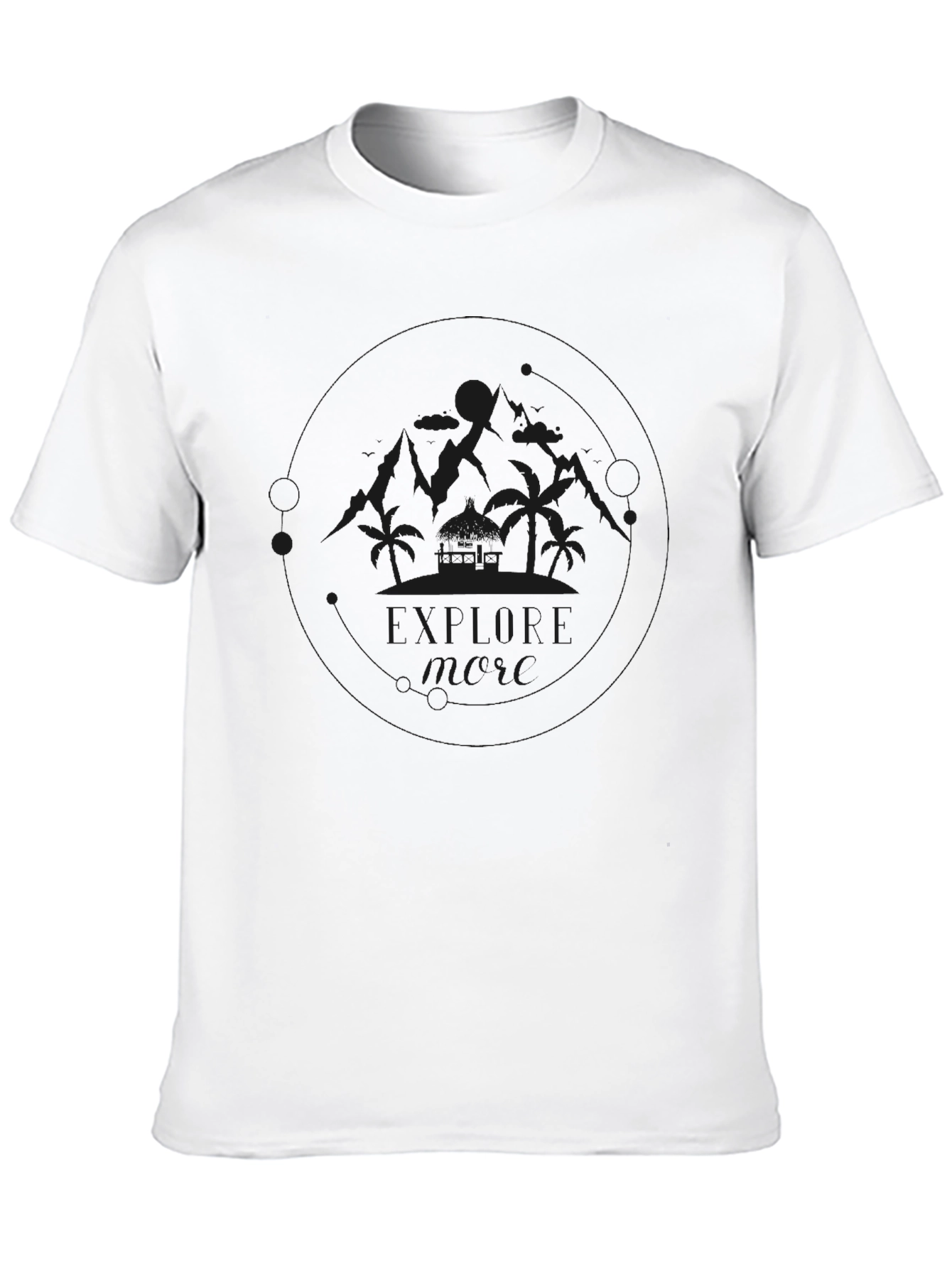 Mens Black Graphic Tee - Island Design