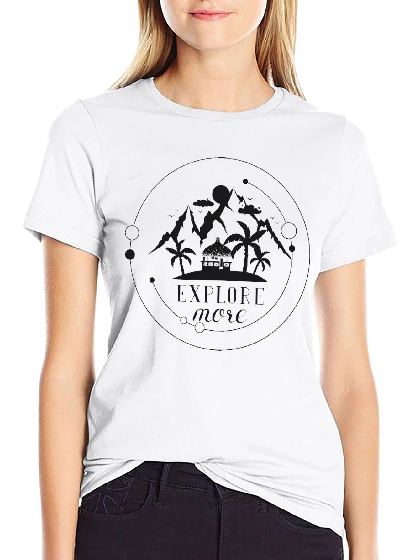 Mens Black Graphic Tee - Island Design