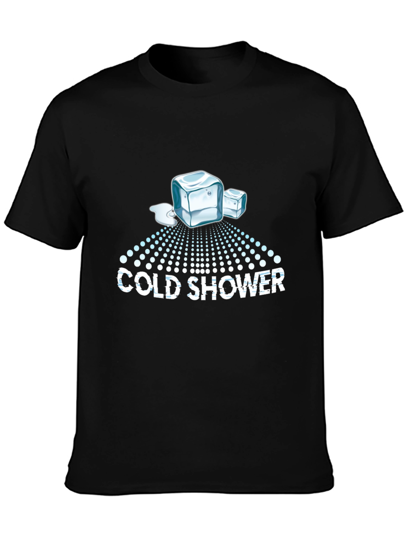 Cold Shower Graphic T-Shirt - Cool Ice Cube Design