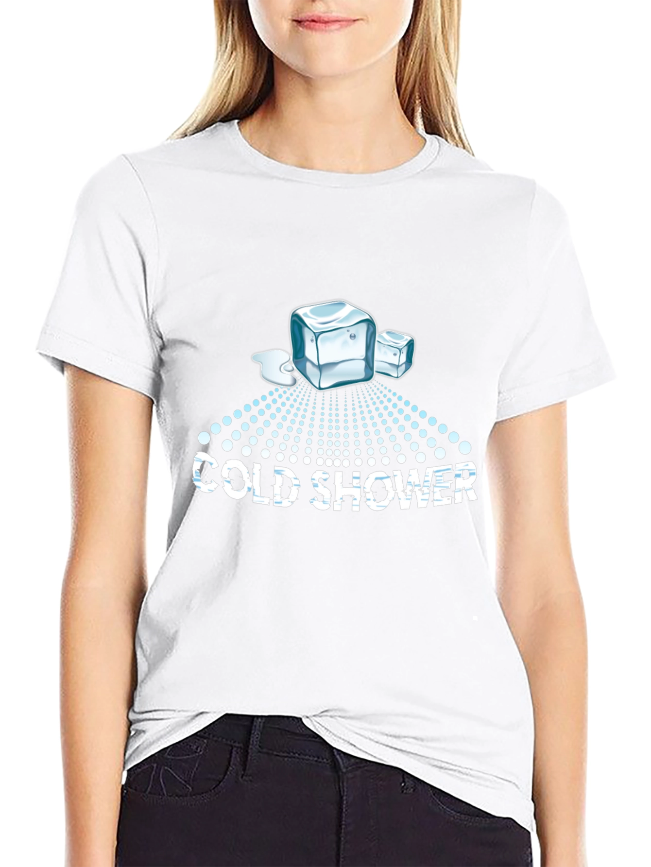 Cold Shower Graphic T-Shirt - Cool Ice Cube Design