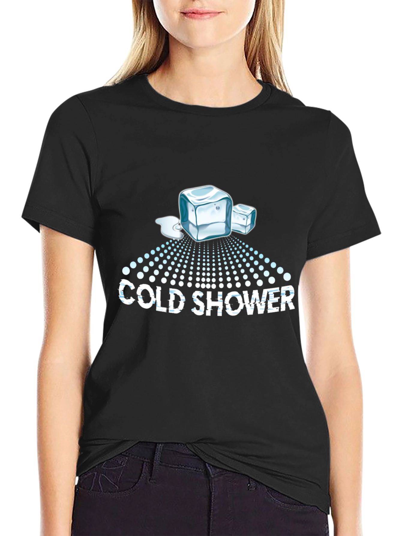 Cold Shower Graphic T-Shirt - Cool Ice Cube Design