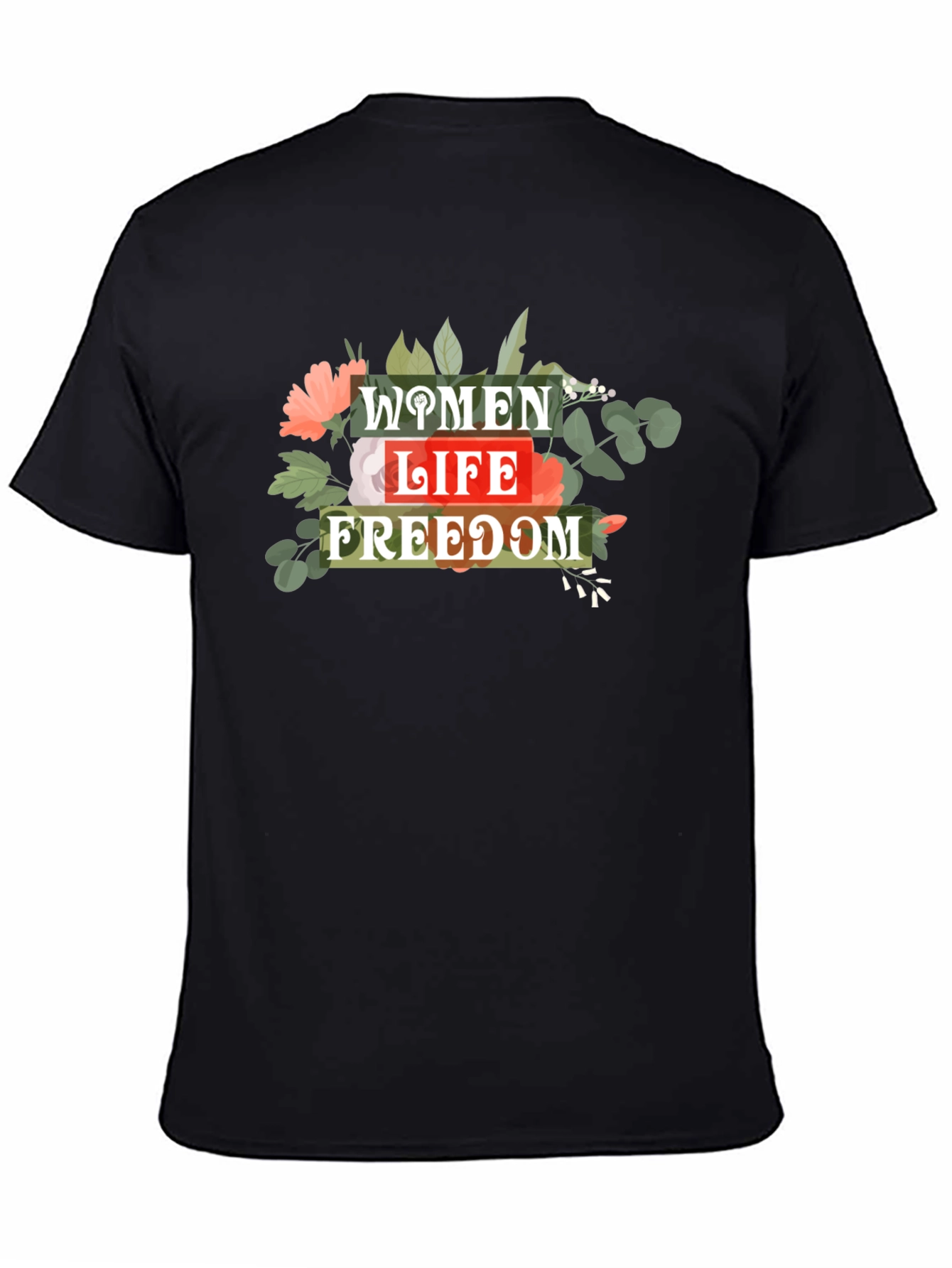 Women Life Freedom Graphic Tee - Black
