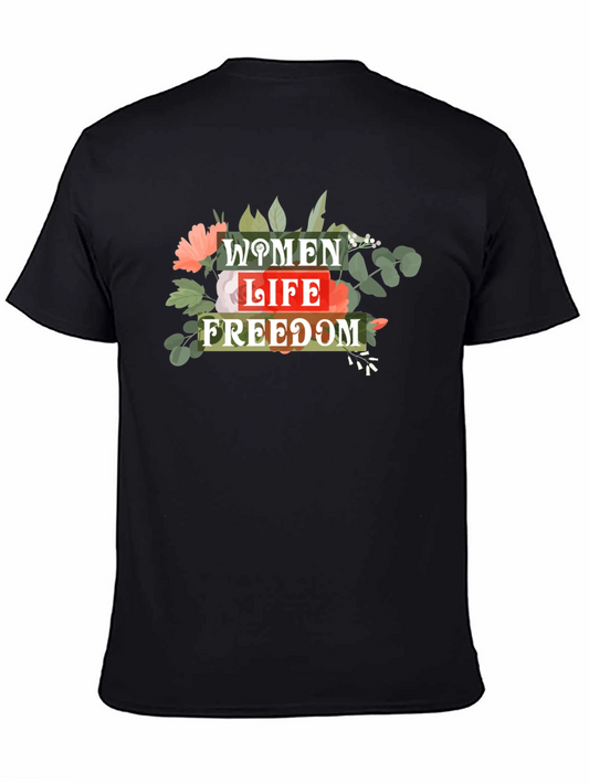 Women Life Freedom Graphic Tee - Black