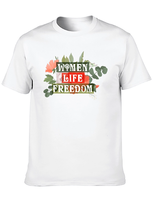 Women Life Freedom Graphic Tee - Black