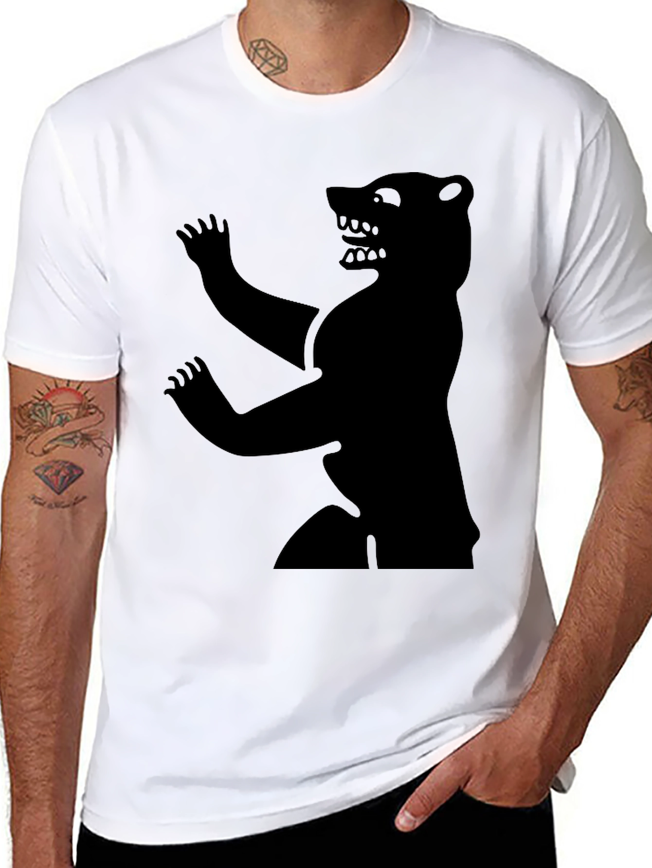 Mens Black Bear Graphic Tee