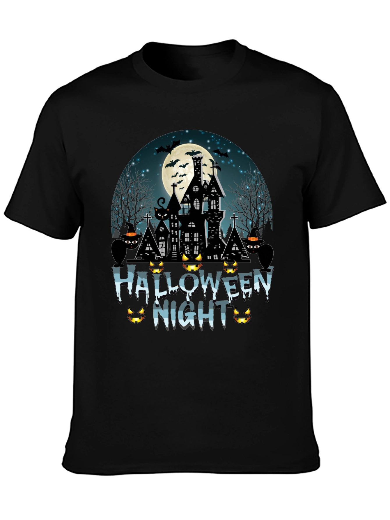 Halloween Night T-Shirt - Spooky Black Tee