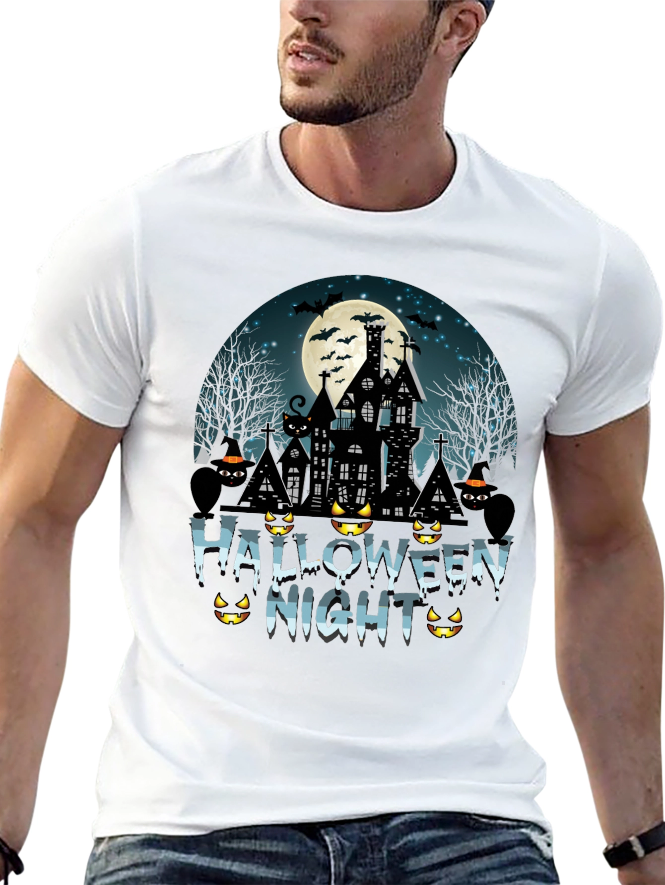 Halloween Night T-Shirt - Spooky Black Tee