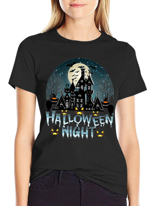 Halloween Night T-Shirt - Spooky Black Tee