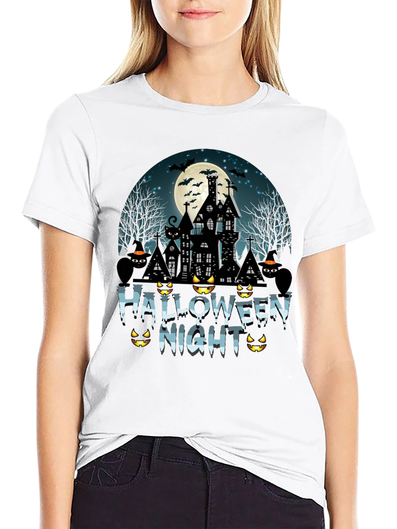 Halloween Night T-Shirt - Spooky Black Tee