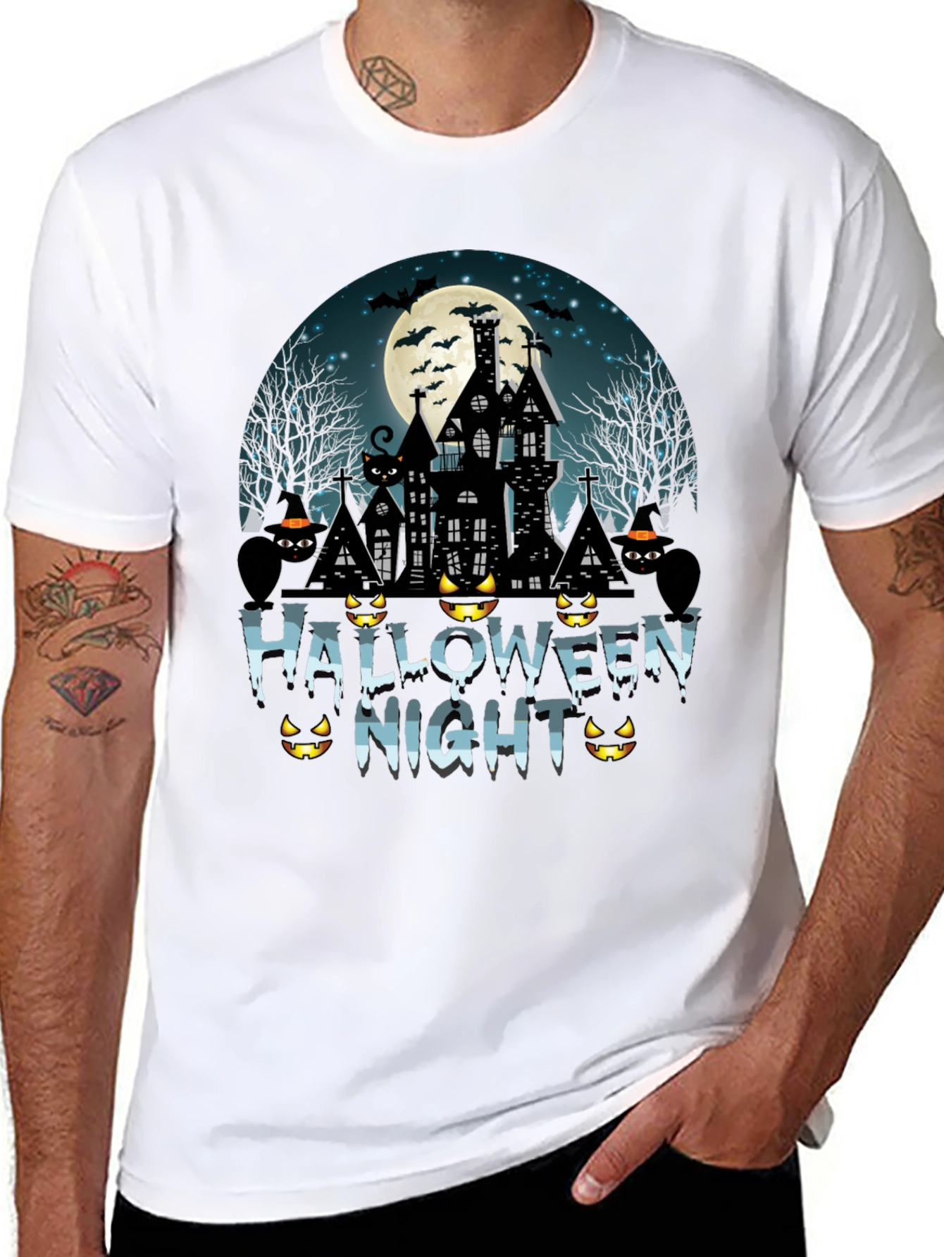Halloween Night T-Shirt - Spooky Black Tee