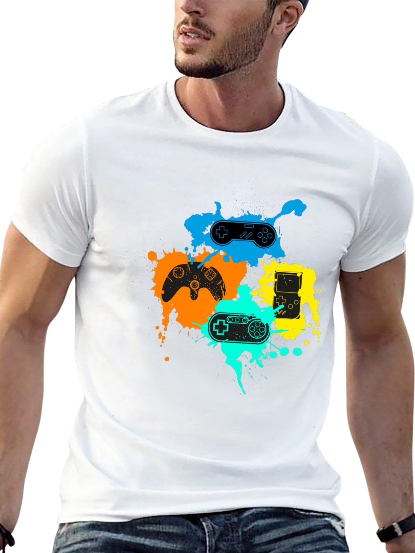 Gaming Controller Graphic T-Shirt - Black