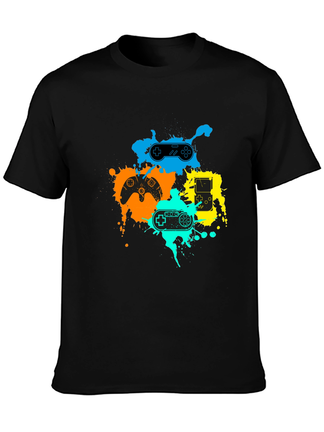 Gaming Controller Graphic T-Shirt - Black