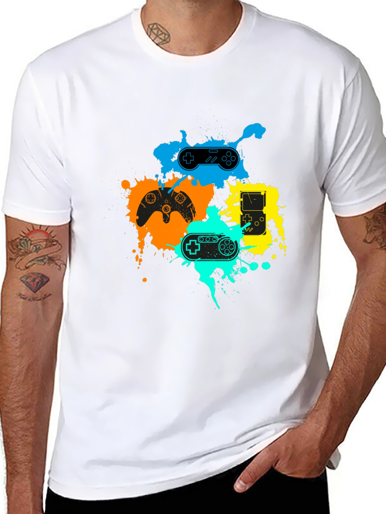 Gaming Controller Graphic T-Shirt - Black