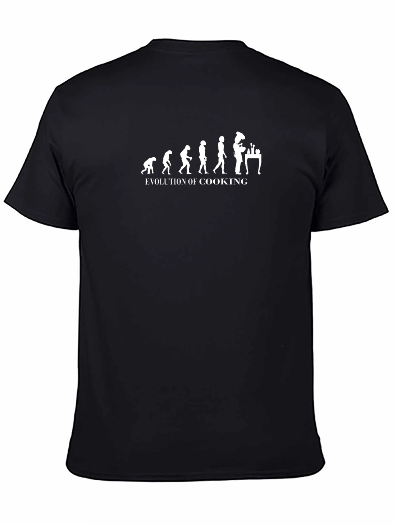 Evolution of Cooking Funny Graphic T-Shirt - Black