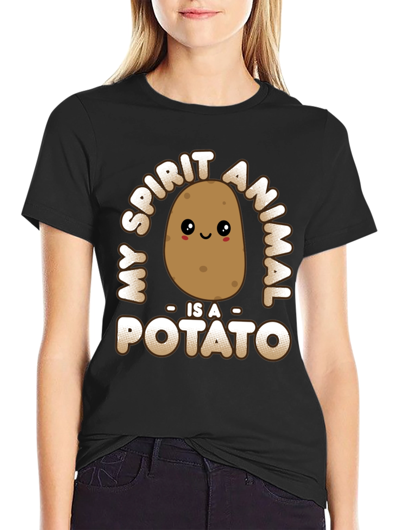 My Spirit Animal Is A Potato Funny Graphic Tee