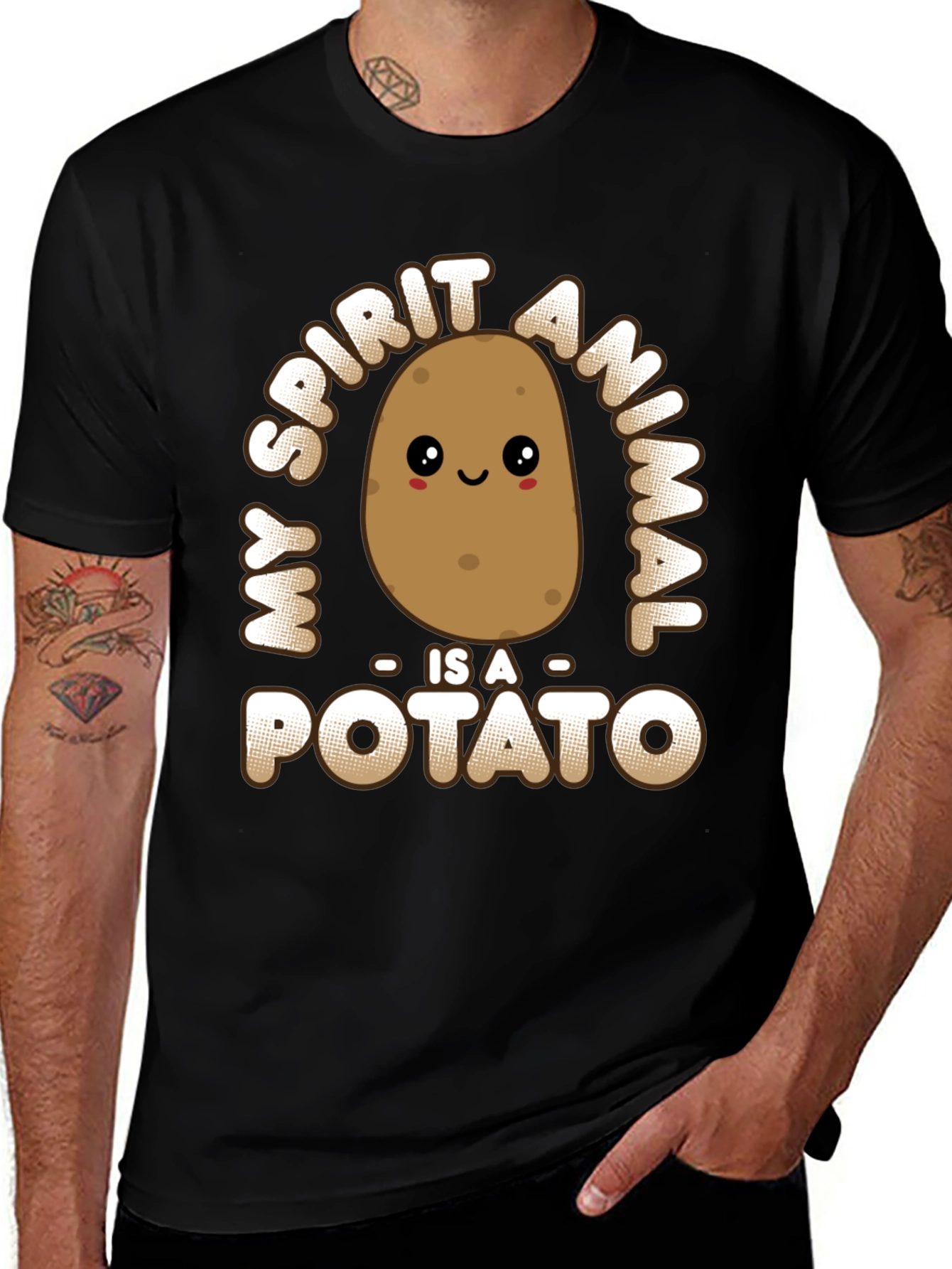 My Spirit Animal Is A Potato Funny Graphic Tee
