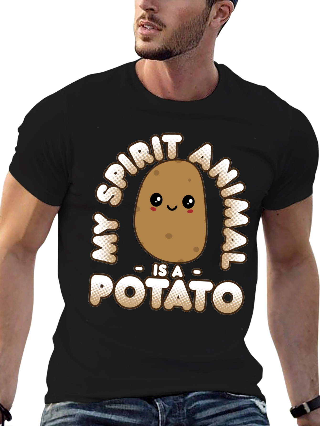 My Spirit Animal Is A Potato Funny Graphic Tee