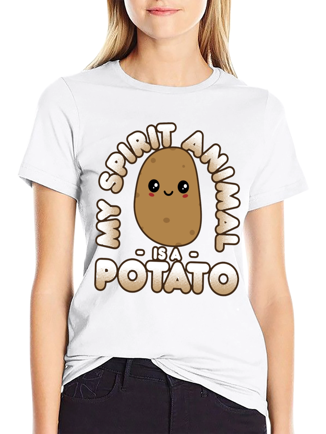 My Spirit Animal Is A Potato Funny Graphic Tee