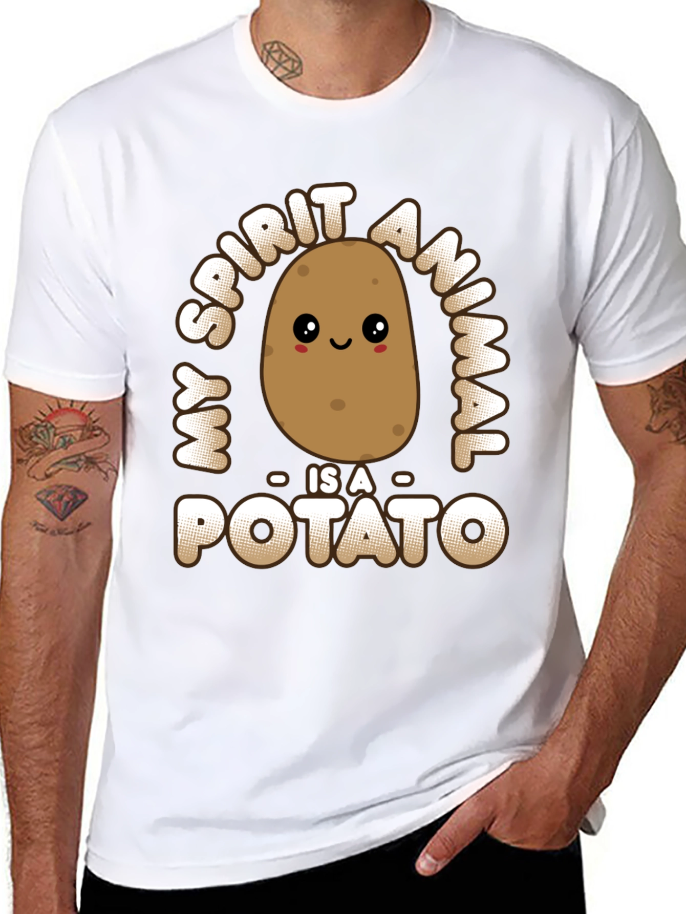 My Spirit Animal Is A Potato Funny Graphic Tee