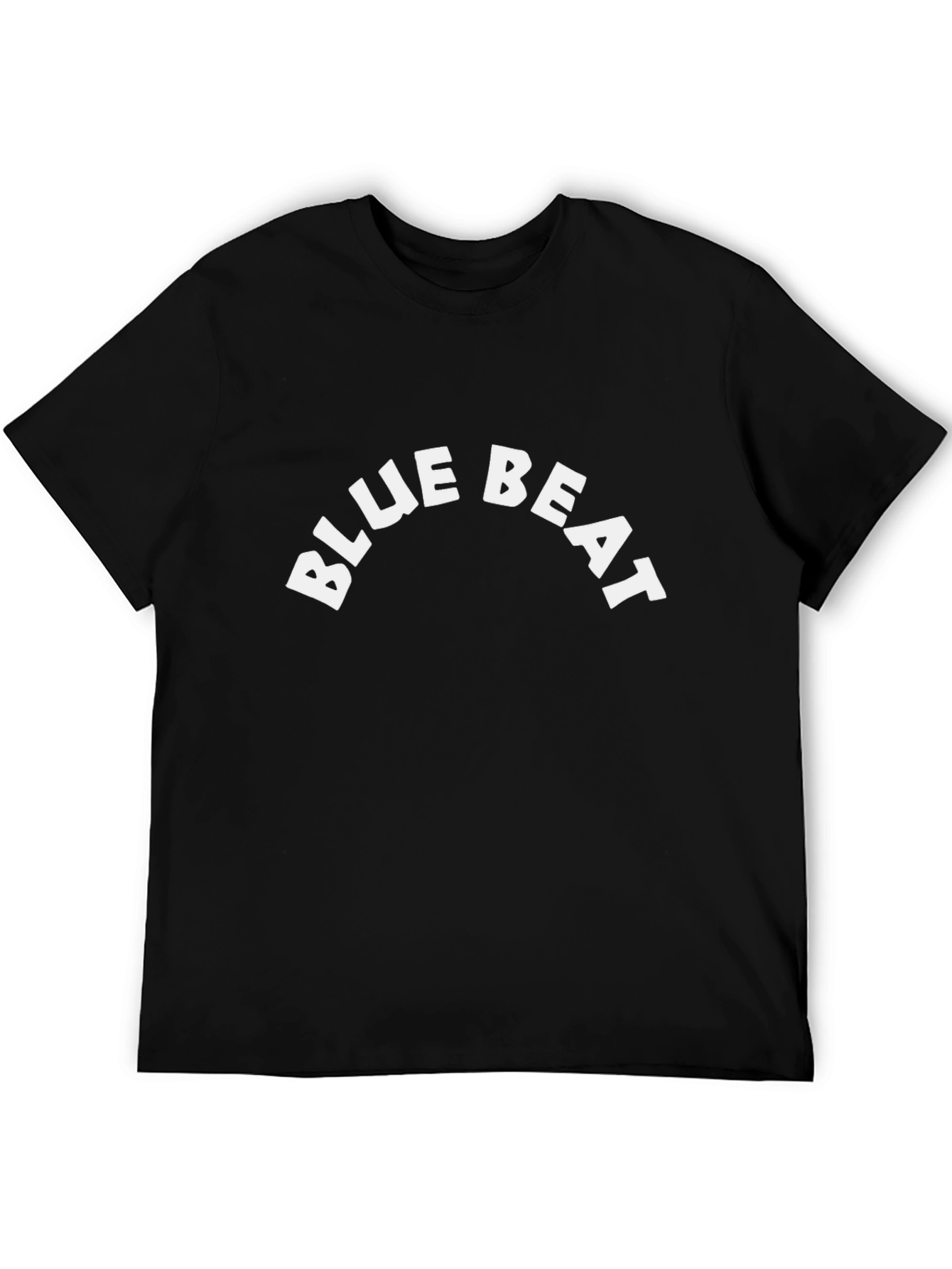 Blue Beat Black Cotton Graphic T-Shirt