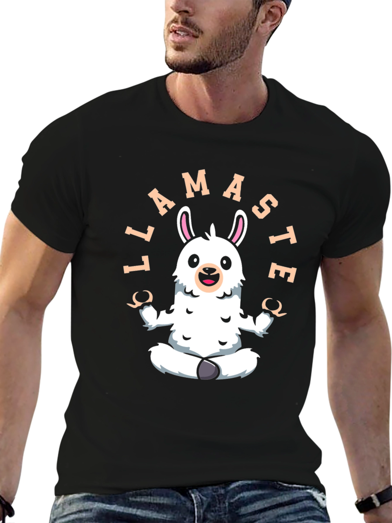 Llamaste Yoga T-Shirt - Mens Black Graphic Tee