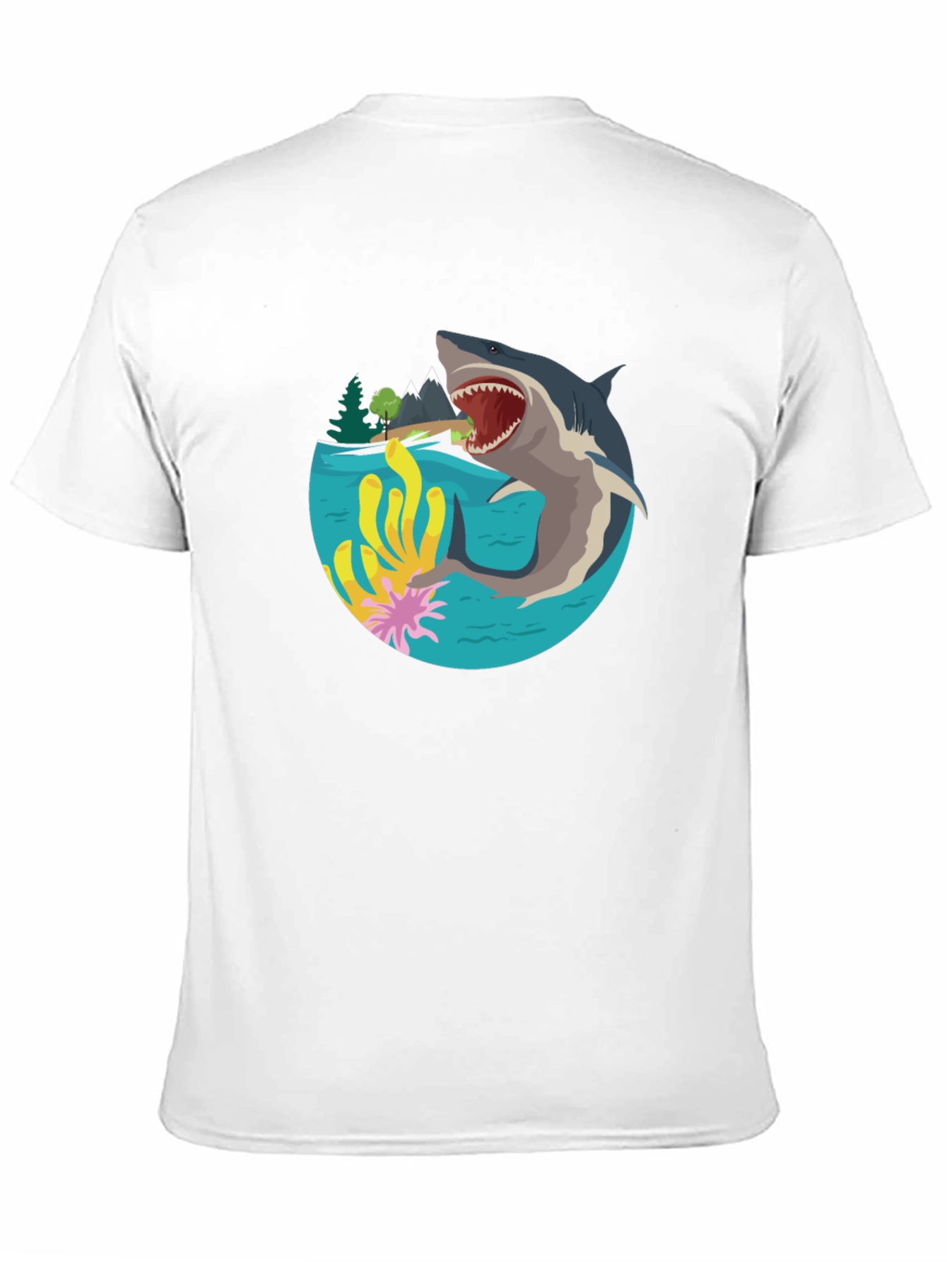 Shark Graphic Print T-Shirt - Black