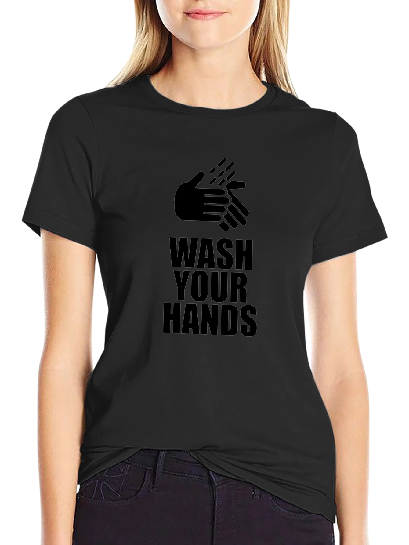 Wash Your Hands Graphic Tee - Black