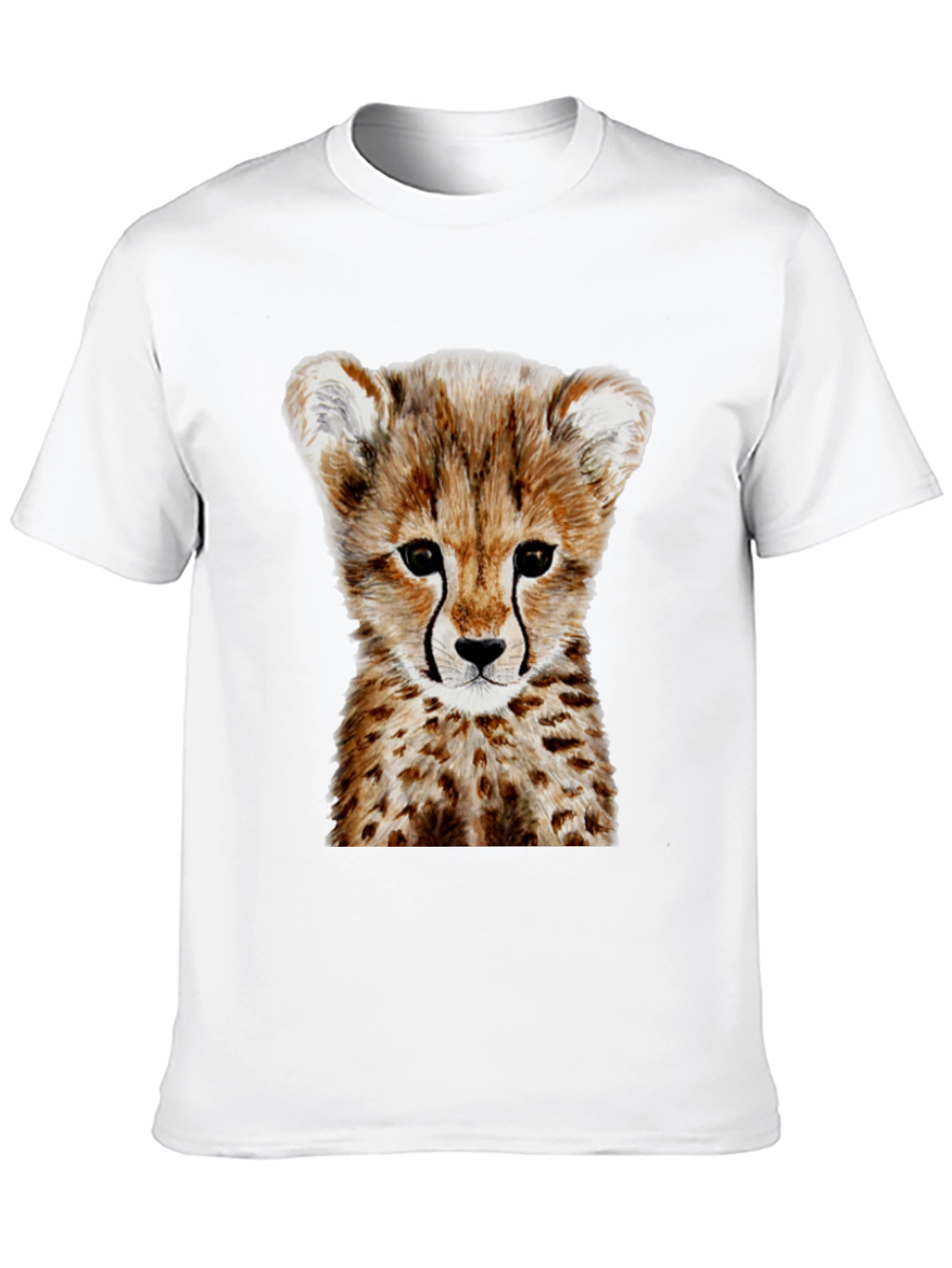 Cheetah Cub Graphic Tee - Black Cotton T-Shirt
